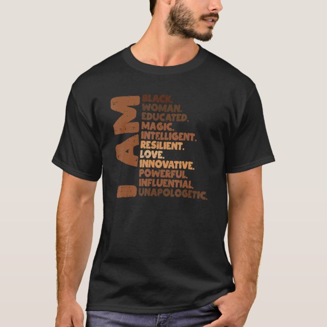 Camiseta Soy una mujer negra Melanin Orgullo negro africano (Anverso)