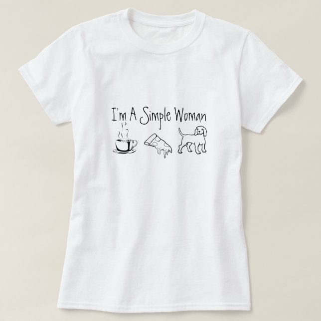 Camiseta Soy una mujer simple (Diseño del anverso)
