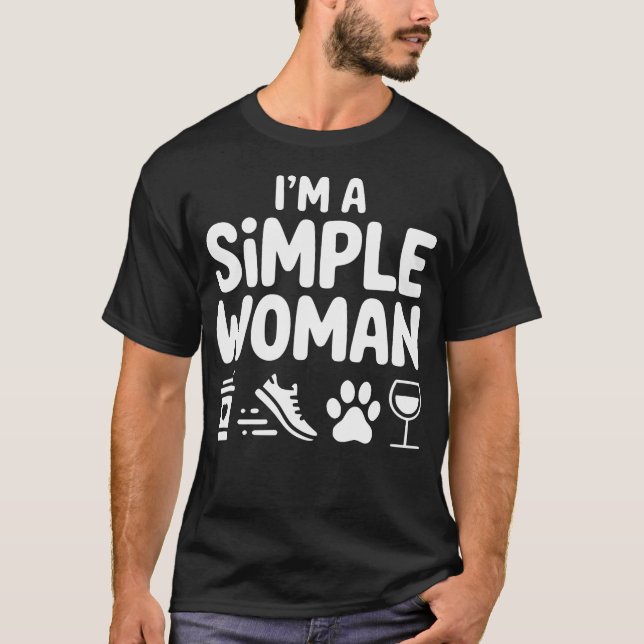 Camiseta SOY Una Mujer Simple - Café Perros Corriendo (Anverso)