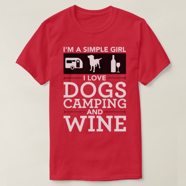 Camiseta Soy una mujer simple me encantan los perros Campin (Diseño del anverso)