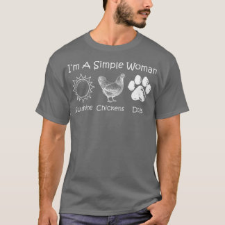 Camiseta Soy Una Mujer Simple Que Ama Los Pollos Y Perros S