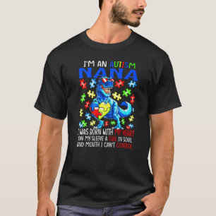 Camiseta Soy una Nana del Autismo Nacida Mi Corazón Fuego M