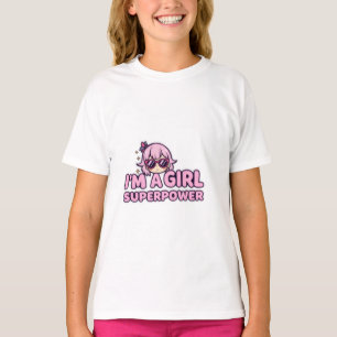Camiseta Soy una niña superpoderosa arte de dibujos animado
