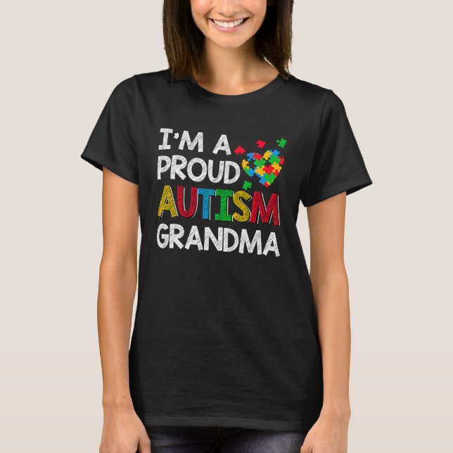 Camiseta Soy una orgullosa abuela que rompe el autismo del  (Anverso)