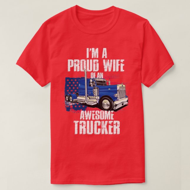 Camiseta Soy una orgullosa esposa de un gran camionero (Diseño del anverso)