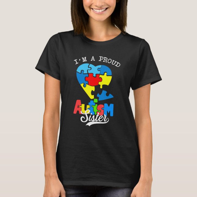 Camiseta Soy Una Orgullosa Hermana De Autismo Concientizaci (Anverso)