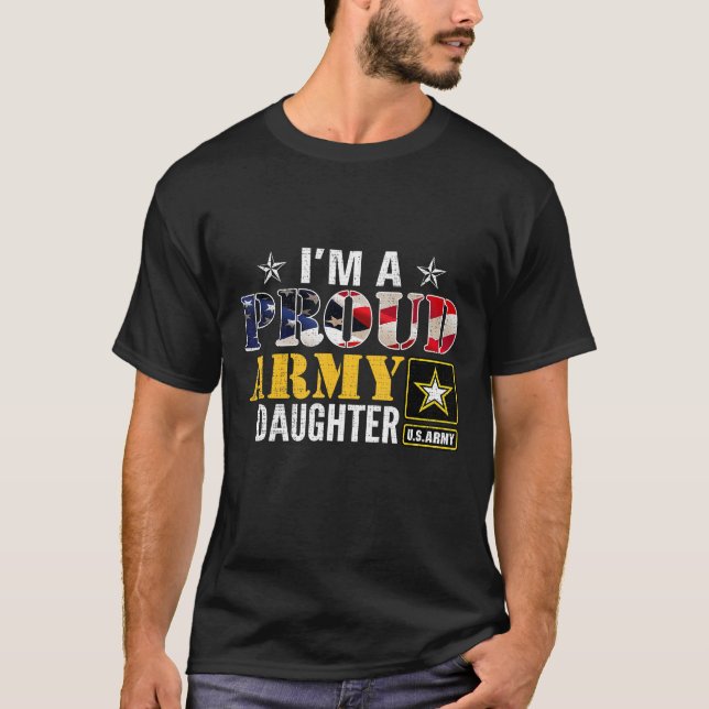 Camiseta  Soy una orgullosa hija del ejército de bandera es (Anverso)