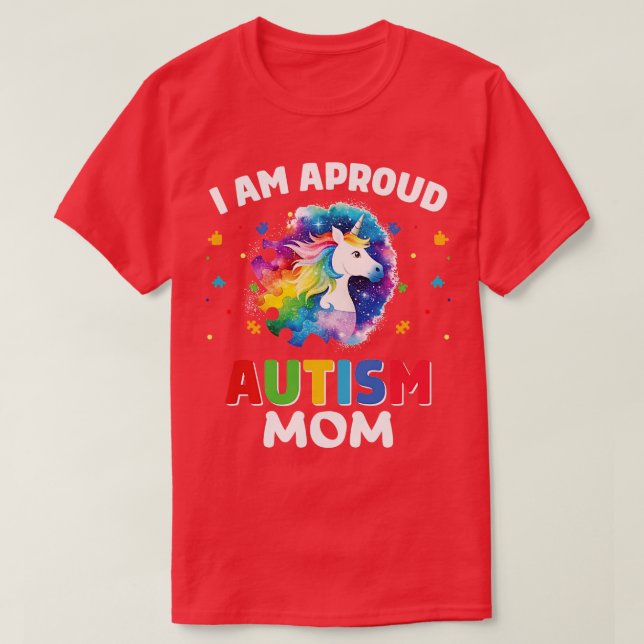 Camiseta soy una orgullosa madre autista (Diseño del anverso)