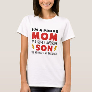 Camiseta Soy Una Orgullosa Madre De Un Hijo Superalucinante