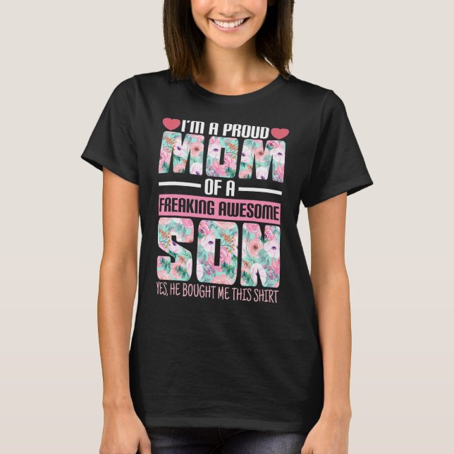 Camiseta Soy Una Orgullosa Madre De Un Impresionante Hijo Q (Anverso)