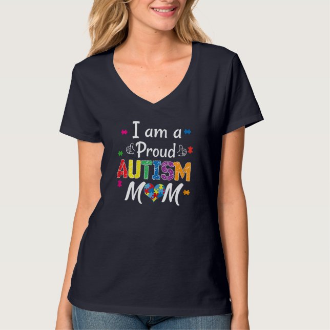 Camiseta Soy Una Orgullosa Madre Del Autismo - Conciencia D (Anverso)