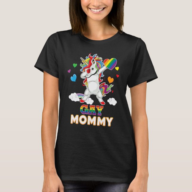 Camiseta Soy una orgullosa madre gay LGBT Orgullo Dabbing U (Anverso)