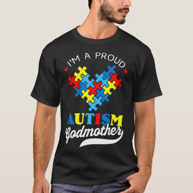 Camiseta Soy Una Orgullosa Madrina Autismo Conciencia Dios  (Anverso)