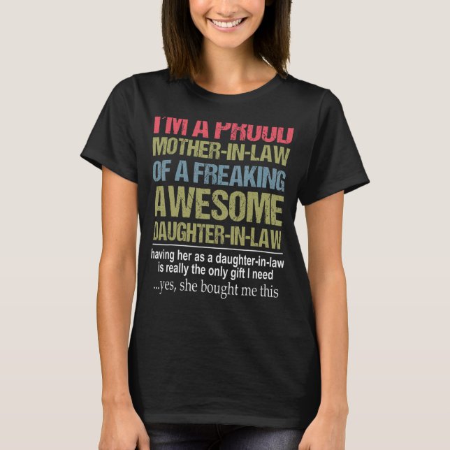Camiseta Soy una orgullosa suegra de un jodidamente increíb (Anverso)
