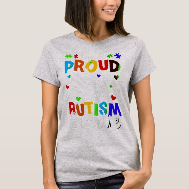 Camiseta Soy una orgullosa Tía-Camiseta de Autismo. Gracios (Anverso)