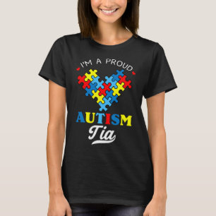 Camiseta Soy una orgullosa Tía de Autismo Conciencia del Au