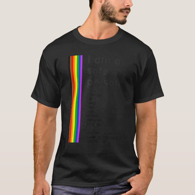 Camiseta Soy Una Persona Segura Lgbtq Ally Espacio Seguro O (Anverso)