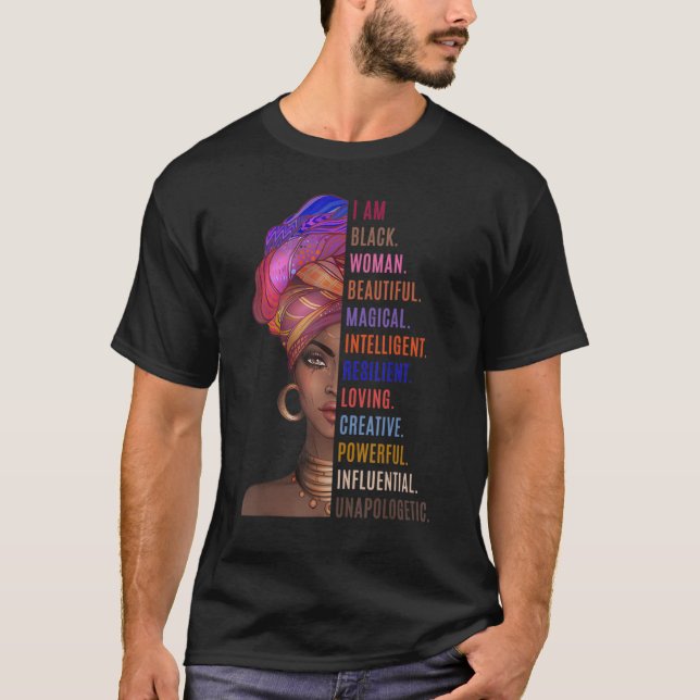 Camiseta Soy una poderosa mujer negra y fuerte africana neg (Anverso)