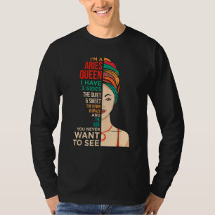 Camiseta Soy una reina Aries vintage melanina mujeres negra