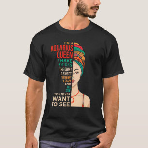 Camiseta Soy una reina de aquarius Vintage Melanin Black Wo