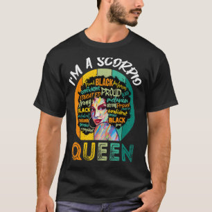 Camiseta Soy una reina de escorpión virgen Melanin mujeres