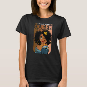 Camiseta Soy una Reina de Junio de África Negra Cumpleaños 