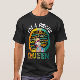 Camiseta Soy una reina de Pisces, ventisca de melanina negr