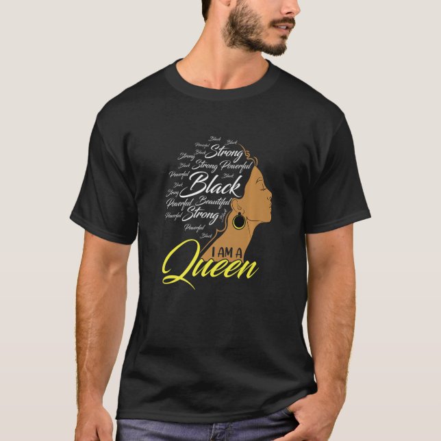 Camiseta Soy una reina fuerte afroamericana afroamericana a (Anverso)