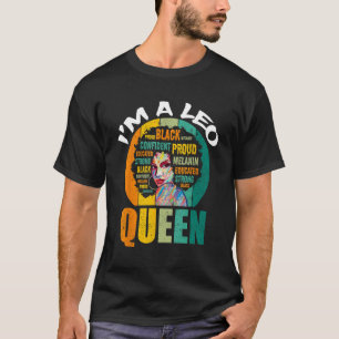 Camiseta Soy una reina Leo Vintage Melanin Black Women Horo