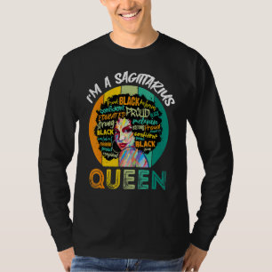 Camiseta Soy una reina Sagitario Melanina Mujeres Negras Ho