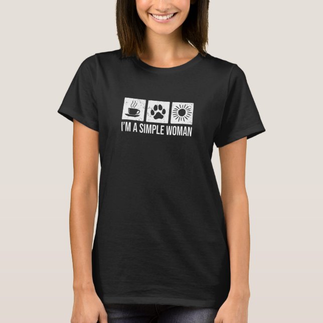 Camiseta Soy una simple mujer café perros Sunshine (Anverso)
