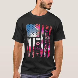 Camiseta Soy Una Simple Mujer Caminando Campamento De Perro