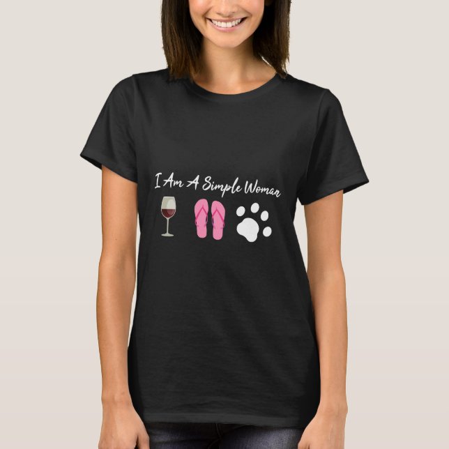 Camiseta Soy Una Simple Mujer Perro De Vino Flip Flop Beach (Anverso)