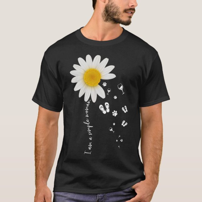 Camiseta Soy Una Simple Mujer Perro Paw Flip Flop Wine Rega (Anverso)