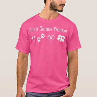 Camiseta Soy Una Simple Mujer Que Ama El Campamento De Perr
