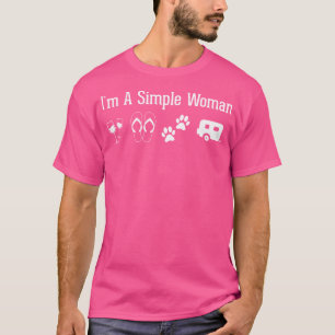 Camiseta Soy Una Simple Mujer Que Ama El Campamento De Perr