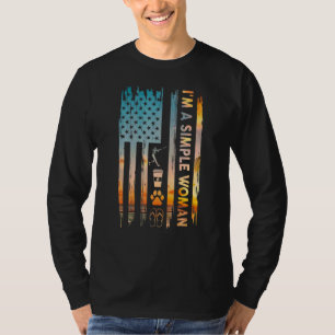 Camiseta Soy Una Simple Mujer Softball Bandera Americana Ga