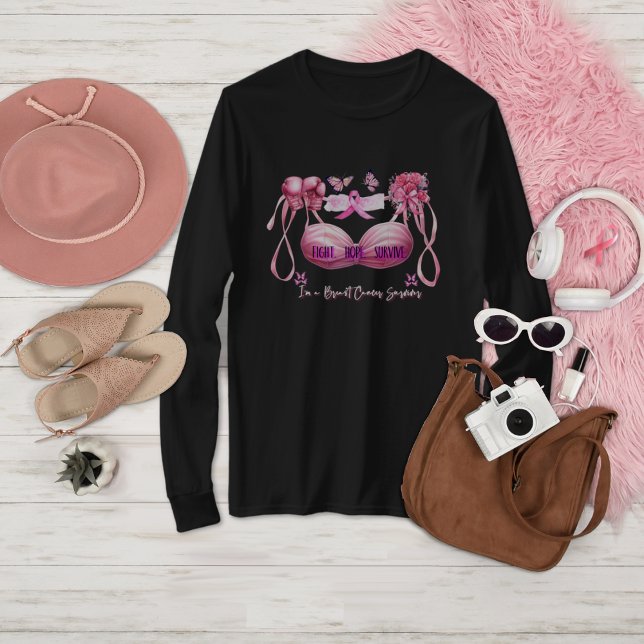 Camiseta Soy una sobreviviente de cáncer de mama Cinta rosa (Subido por el creador)