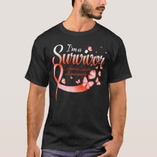 Camiseta Soy una sobreviviente de leucemia, cáncer, maripos