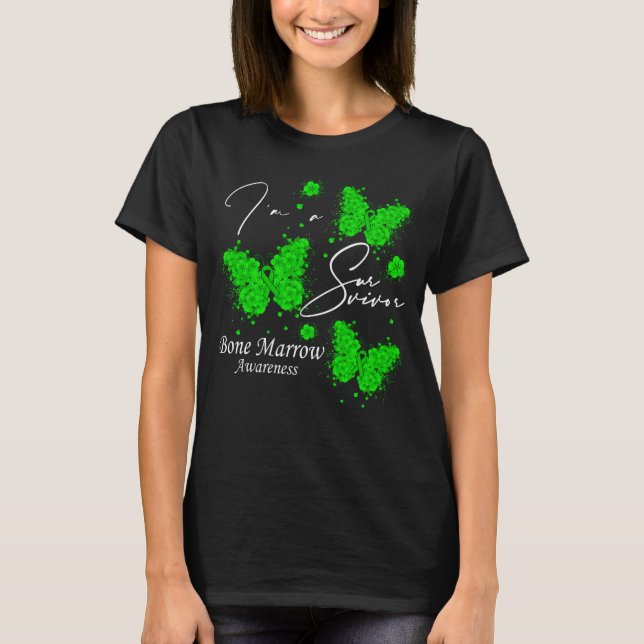 Camiseta Soy una sobreviviente mariposa para la conciencia  (Anverso)