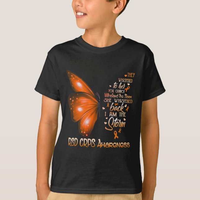 Camiseta Soy una tormenta RSD CRPS Conciencia mariposa (Anverso)