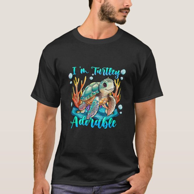 Camiseta Soy una tortuga Adorable, una tortuga del océano,  (Anverso)