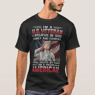 Camiseta Soy una veterana creencia de EEUU en la familia de