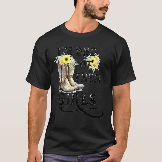 Camiseta Soy Uno De Ellos Chicas Cowgirl Boots Sunflower We (Anverso)
