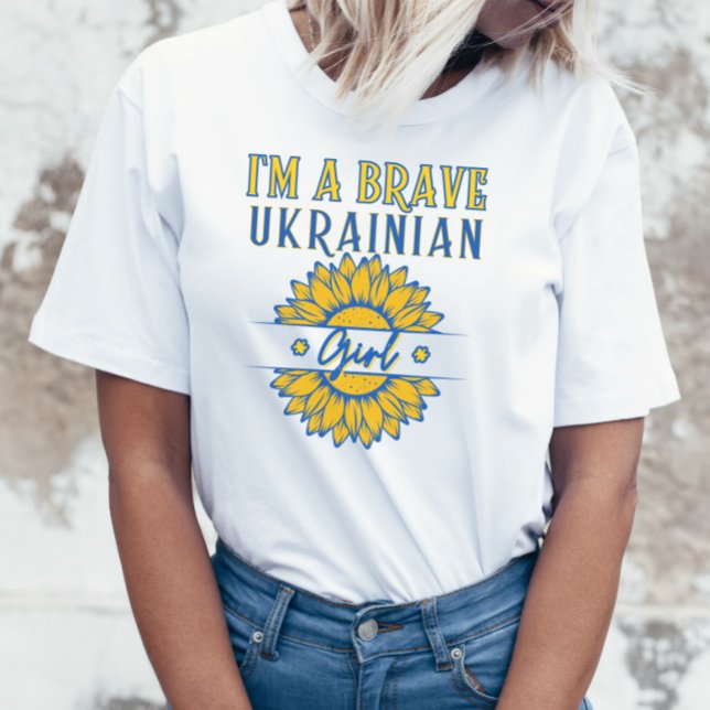 Camiseta Soy valiente Chica ucraniano de girasol azul amari (Subido por el creador)