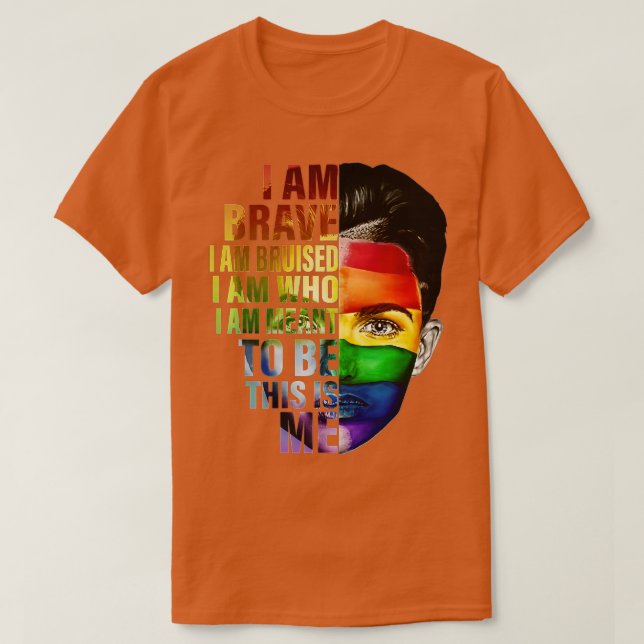 Camiseta Soy valiente, estoy maltratada, quiero decir LGB,  (Diseño del anverso)