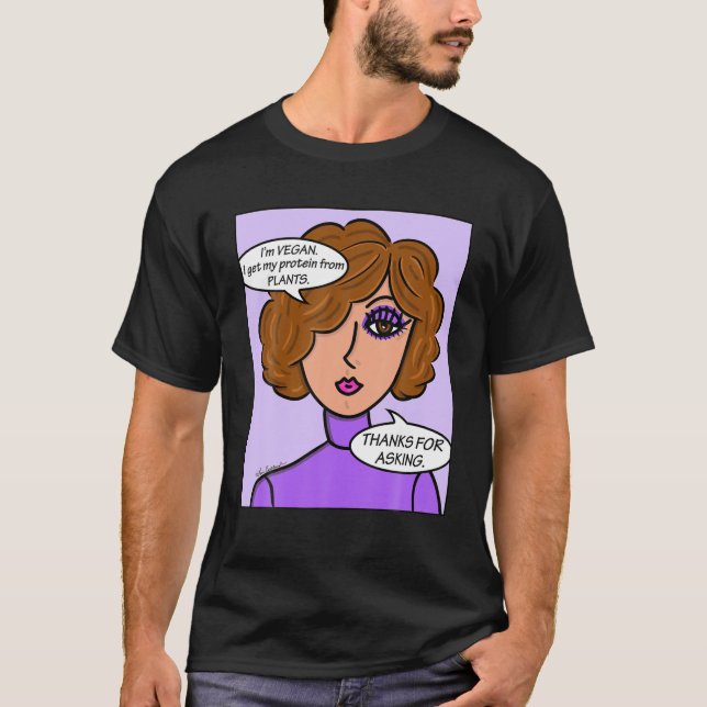 Camiseta Soy Vegan. Obtengo mi proteína de las plantas grac (Anverso)