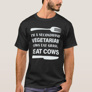 Camiseta Soy vegetariano de segunda mano las vacas comen hi