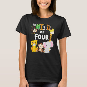 Camiseta Soy Wild And Four Zoo Birthday Safari