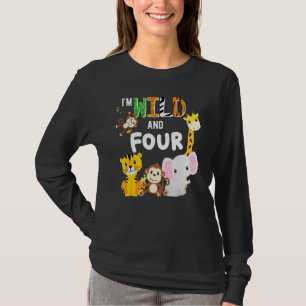 Camiseta Soy Wild And Four Zoo Birthday Safari